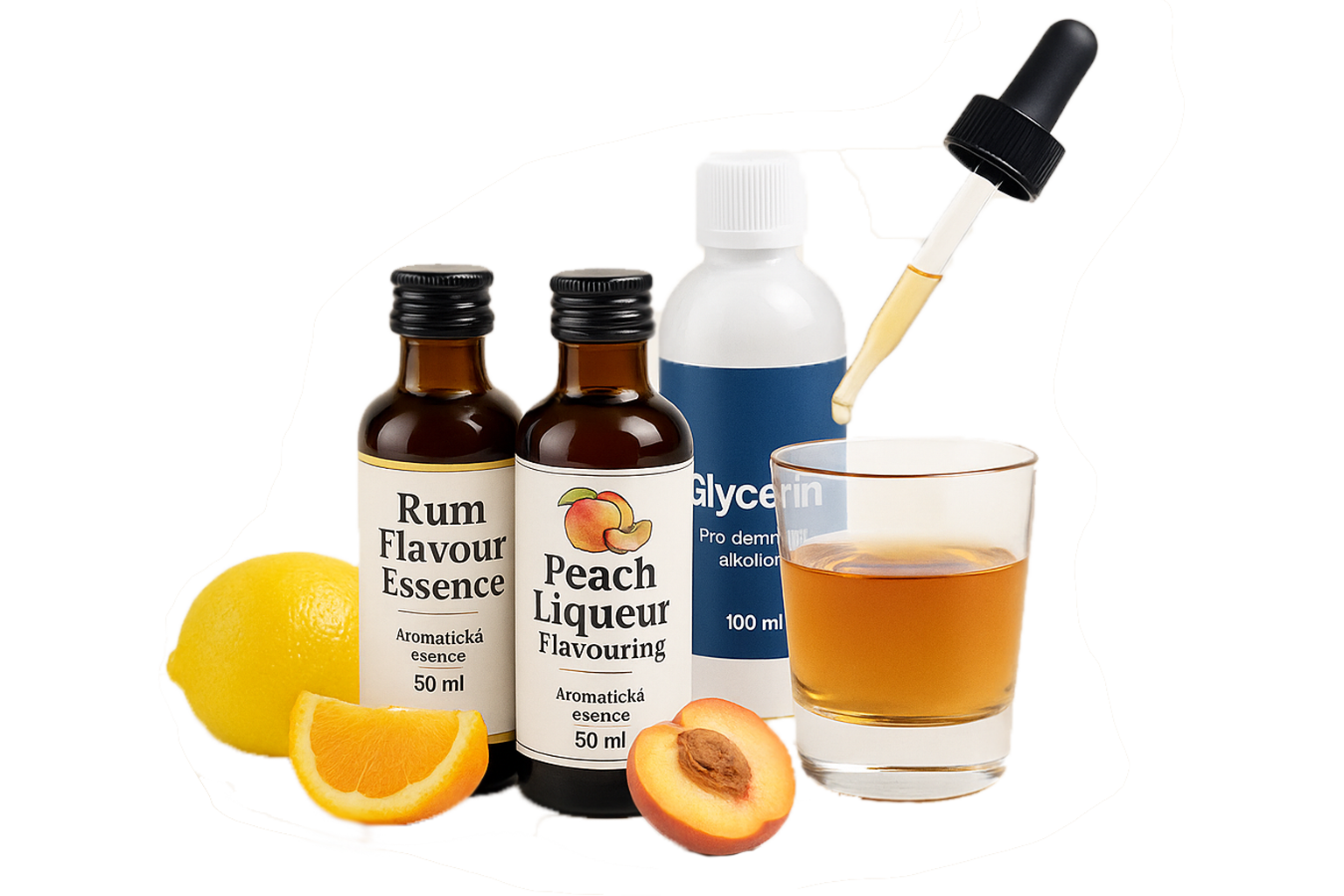 Aromata, esence a glycerin do alkoholu