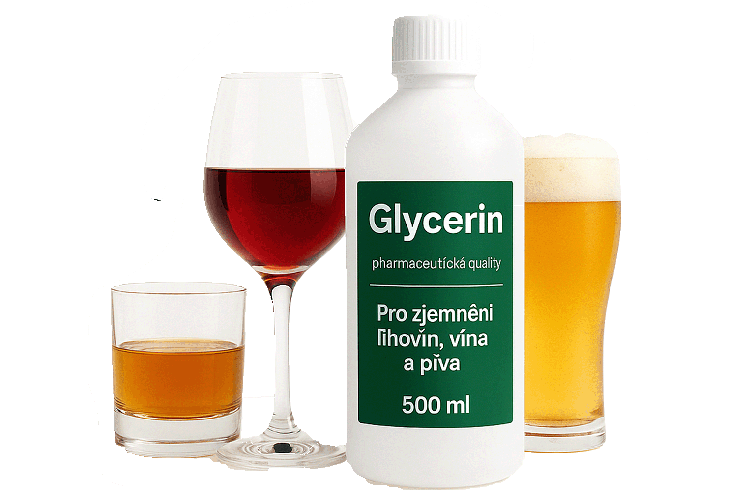 Glycerin pro zjemnění lihoviny, vína a piva