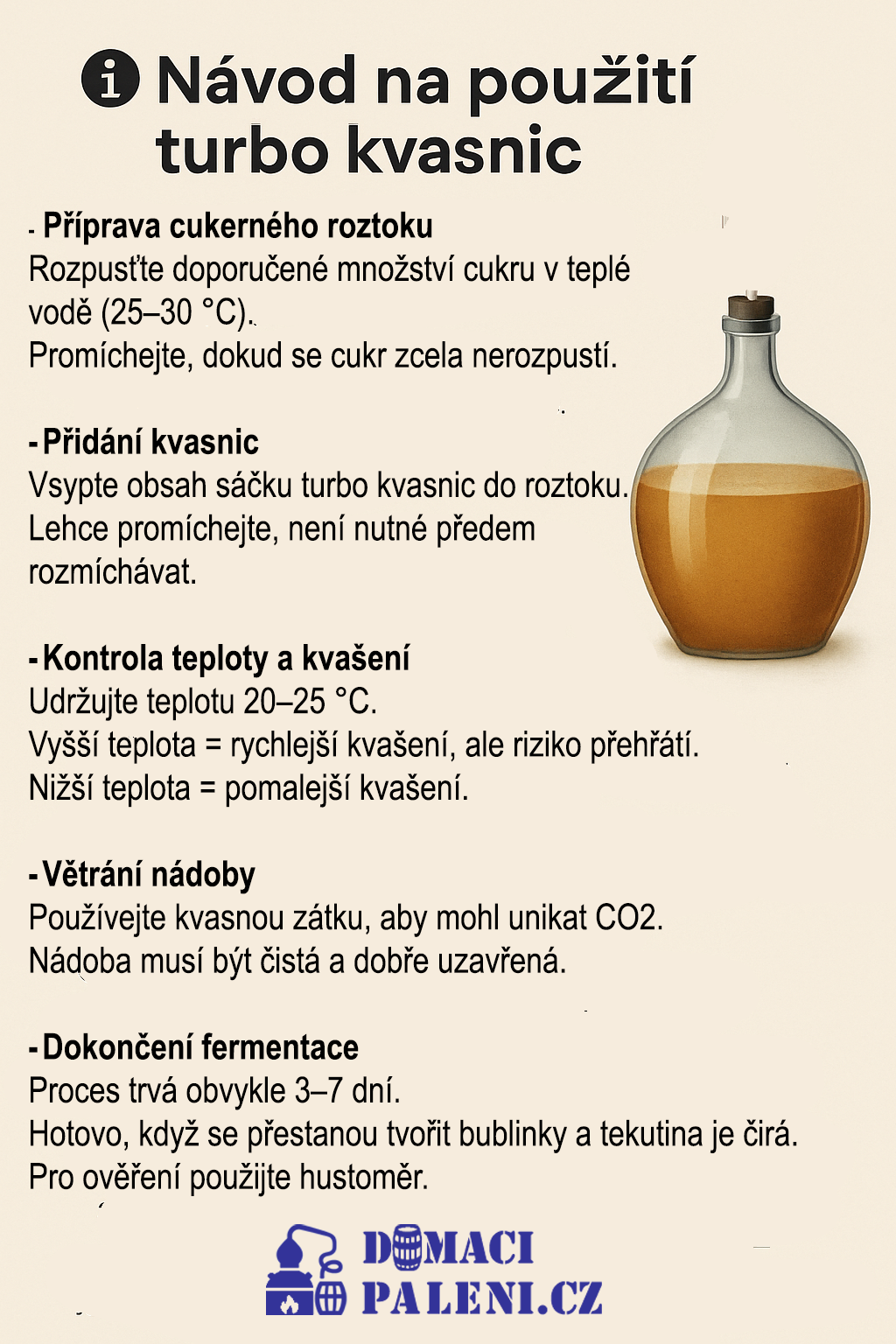 Turbo Extreme kvasnice 260 g pro cukerný kvas s alkoholem až 23% - energetický štítek