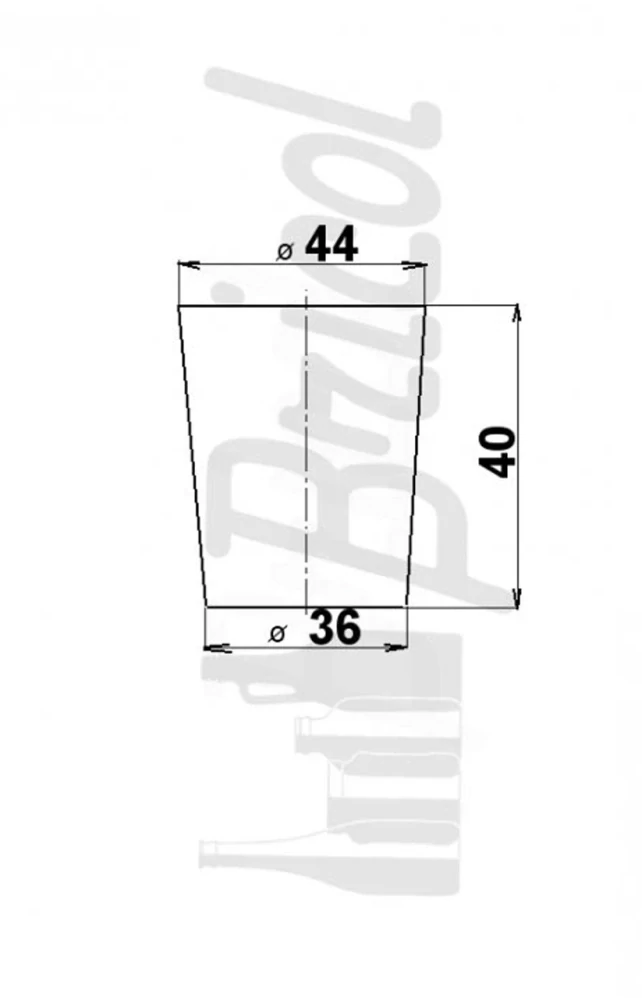 Gumový špunt 40 x 44/36 mm na skleněné demižóny