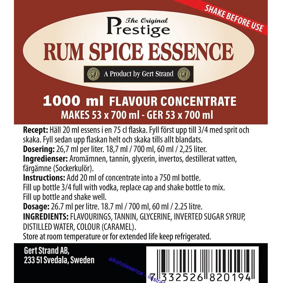 Spice Rum esence 1000 ml lehce kořeněná pro míchání koktejlů