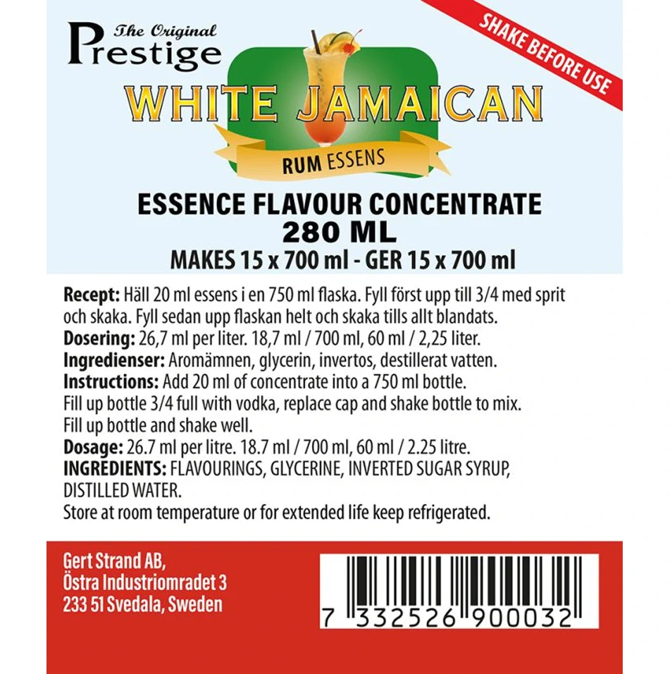 Prestige essens 280 ml – ochucení pro 14 lahví vodky nebo lihu