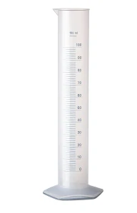Plastový odměrný válec 250 ml se stupnicí pro lihoměry a hustoměry