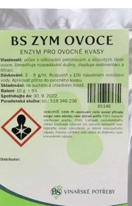 Enzym na ovocné kvasy BS ZYM OVOCE 10 g pro 200 l ovocných kvasů