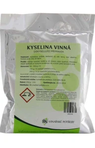 Kyselina vinná 250 g – činidlo pro úpravu kyselosti vín a moštů