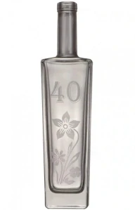 Skleněná láhev 0,5 l na 40. výročí bez uzávěru