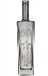 Skleněná láhev 0,5 l na narozeniny 60 výročí bez uzávěru