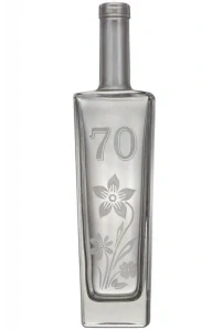 Skleněná láhev 0,5 l na narozeniny 70 let bez uzávěru