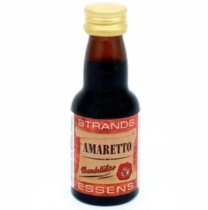 Strands esence Amaretto 25 ml s mandlovým aroma a tmavě jantarovou barvou