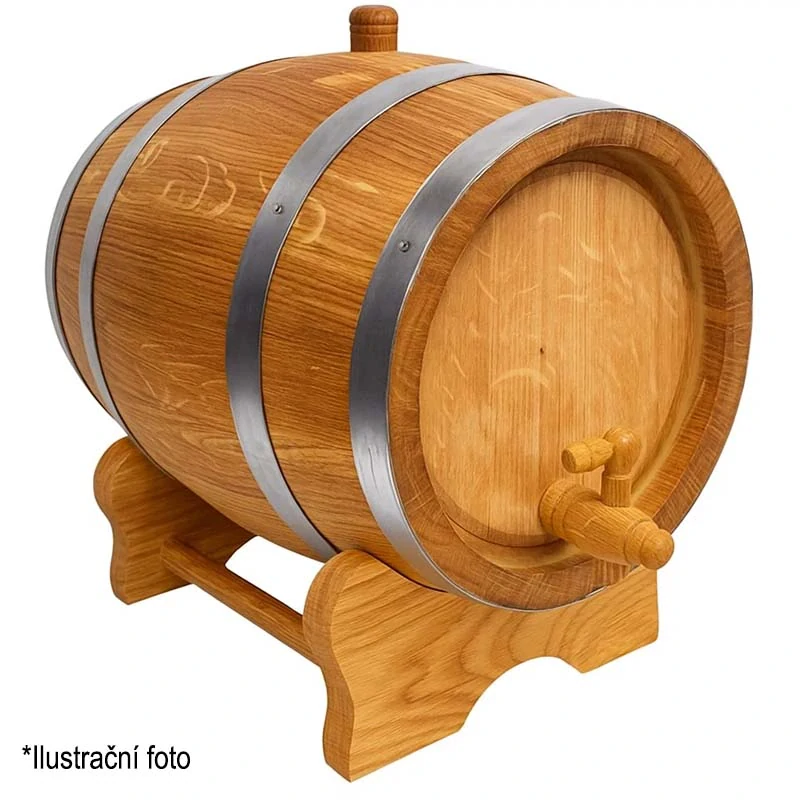 Dubový sud 15 L "Extra Masiv" voskovaný, kohoutek dřevěný