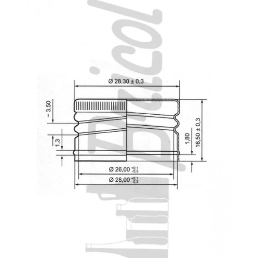 Šroubovací uzávěr 28,3 mm zlatý plechový na skleněné lahve domácí pálenky