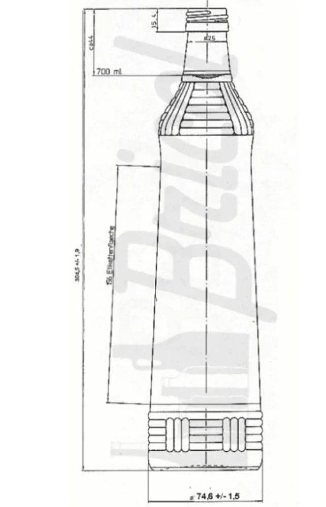 Skleněná láhev 0,7 l na lihoviny bez uzávěru Zwiebel Vodka