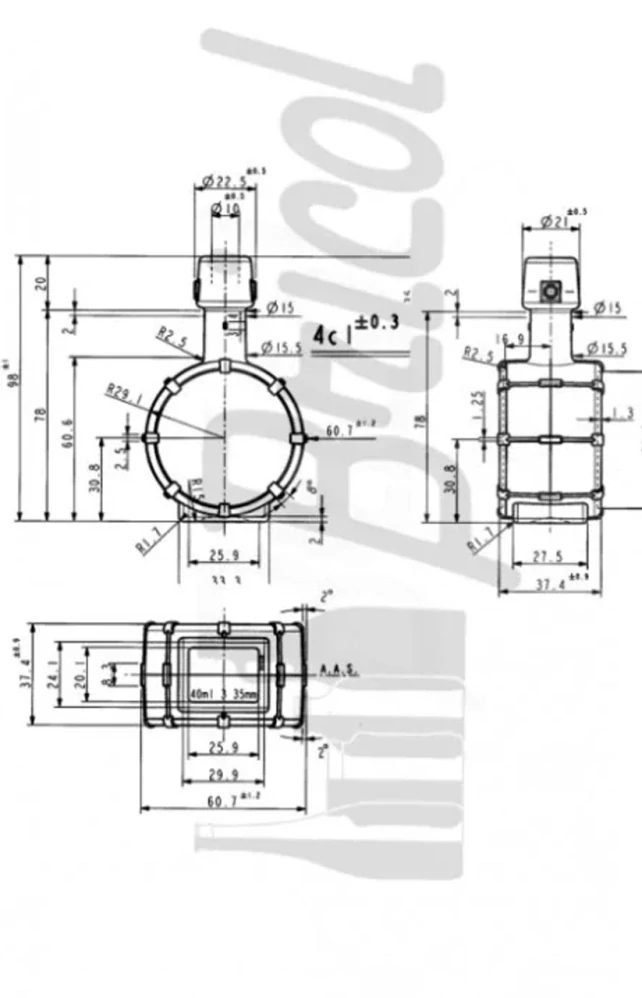 Skleněná láhev 0,04 l bubínek s klips uzávěrem