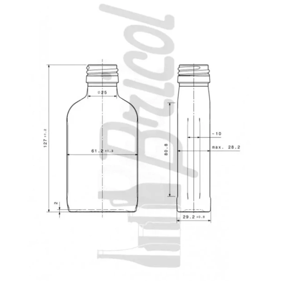 Pleskačka 0,1 l skleněná bez uzávěru na domácí pálenku