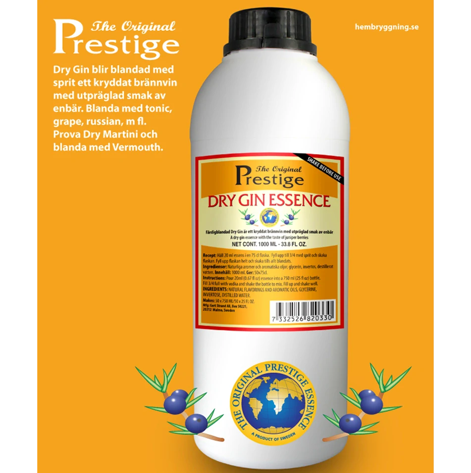 Dry Gin esence 1000 ml na ochucení 50 lahví vodky nebo lihu