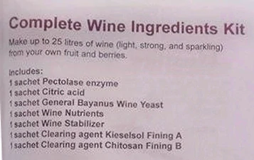 Vinný sada – výroba 25 l vína s kvasinkami Bayanus a enzymy