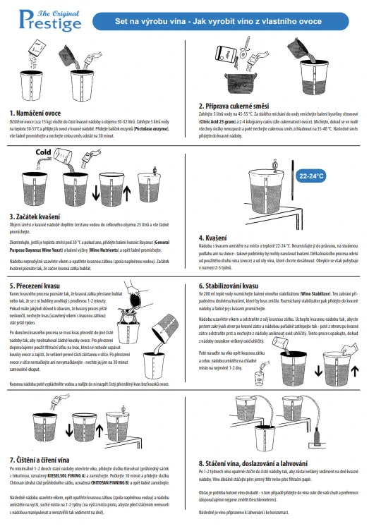 Vinné kvasnice Bayanus 5 g pro kvašení 25 l vína, šampaňského a medoviny
