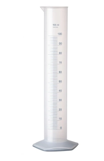 Plastový odměrný válec 250 ml se stupnicí pro lihoměry a hustoměry