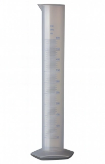 Odměrný válec 500 ml plastový se stupnicí pro lihoměry a hustoměry