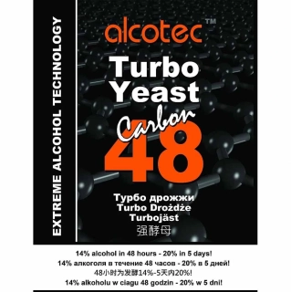 Alcotec 48 Carbon Turbo – kvasinky 175 g pro 25 l s aktivním uhlím