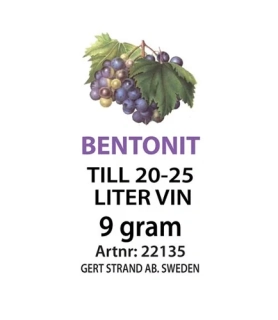 Bentonit na číření 9 g pro 25 l vína, piva, medoviny a cideru