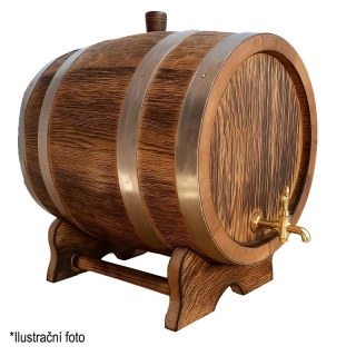 Dubový sud 50 L "Extra Masiv" tmavý (žíhaný ohněm), kohoutek mosazný