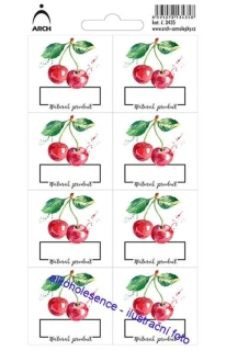 Třešeň etikety 8 vodoodolných na domácí zavařeniny a marmelády